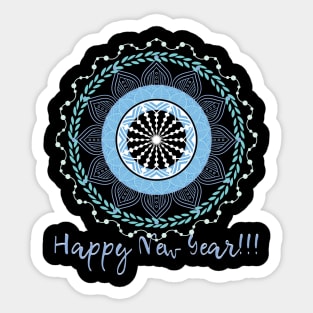 Happy New Year Mandala Sticker